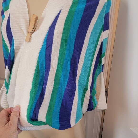 Cache Women’s Multicolor knit Striped Open Front Cardigan Shrug - Picture 3 of 8